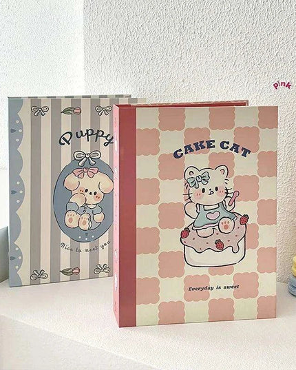 Adorable A5 Kawaii Biscuit Bear Photocard Organizer with Protective Dust Cover for Kpop Enthusiasts