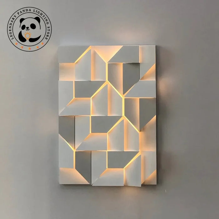 Shadowed Elegance 3D Wall Sconce Light Fixture with Adjustable Color Temperature and Dimming - Various Sizes Available