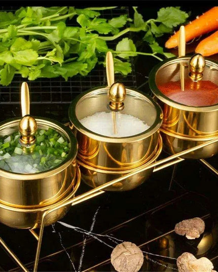 Elegant Stainless Steel Condiment Set with Wasabi Tray - Ideal for Hotpot, Dips, and More