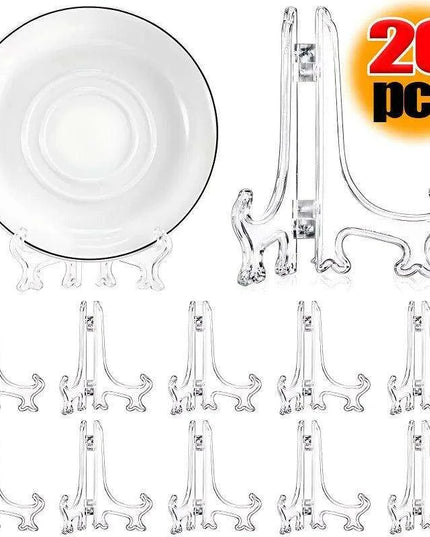 20-Piece Versatile Display Stands in Clear and Black for Stylish Home Showcasing