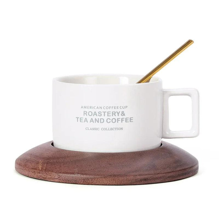 Luxurious Hand-Painted European Ceramic Coffee Mug Set with Gold Detailing - 110ml
