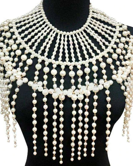 Pearl Elegance Choker and Body Chain Set