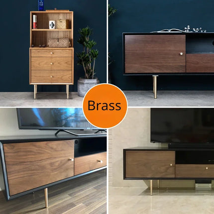 Light Luxury Solid Brass Furniture Leg — High Load-Bearing Cabinet & Sofa Support Foot, 120mm or 200mm