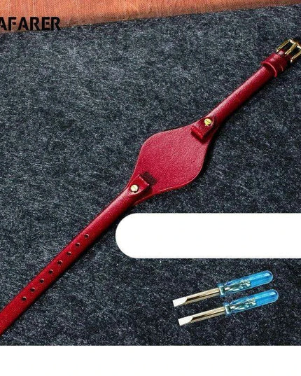 Elegant Cowhide Leather Watch Straps with Rose Steel Buckle - A Luxurious Women's Accessory