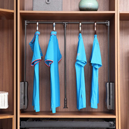 Dual-Cushion Telescopic Pull-Down Wardrobe Lift Rod — Aluminium Alloy, 30kg | Très Elite