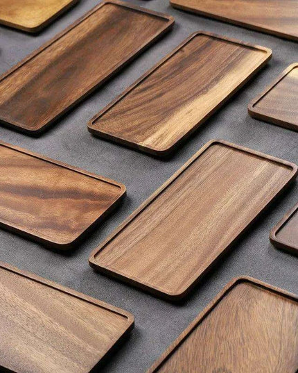 Elegant Wooden Rectangle Serving Tray for Snacks and Appetizers - Perfect for Home and Hospitality