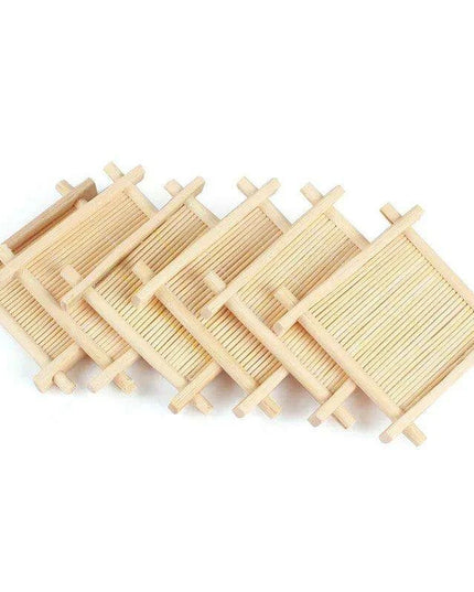 Set of 6 Stylish Natural Bamboo Square Coasters for Elegant Tea and Dessert Serving