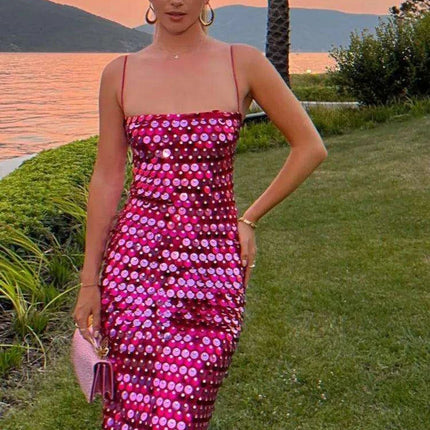 Gorgeous Backless Sequin Cocktail Dress - Elegant Evening Gown for Women