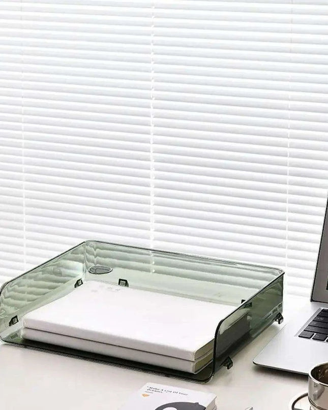 Transparent Acrylic A4 File Storage Organizer - Stackable Desktop Rack for Papers and Magazines
