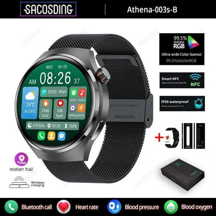 Men's Smart Watch with High-Resolution AMOLED Display and Advanced Health Tracking Features