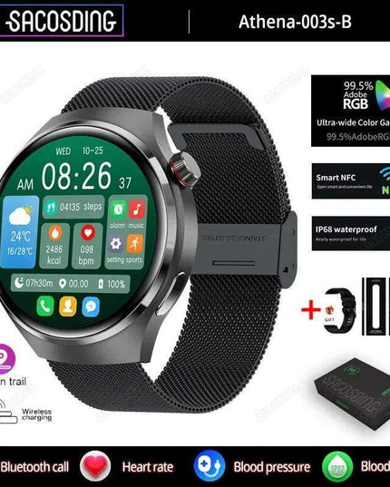 Men's Smart Watch with High-Resolution AMOLED Display and Advanced Health Tracking Features