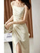 Elegant Strappy Midi Bodycon Dress with Stylish Side Split