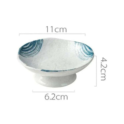 Sophisticated Japanese Ceramic Snack Plate Collection with Unique Elevated Saucer