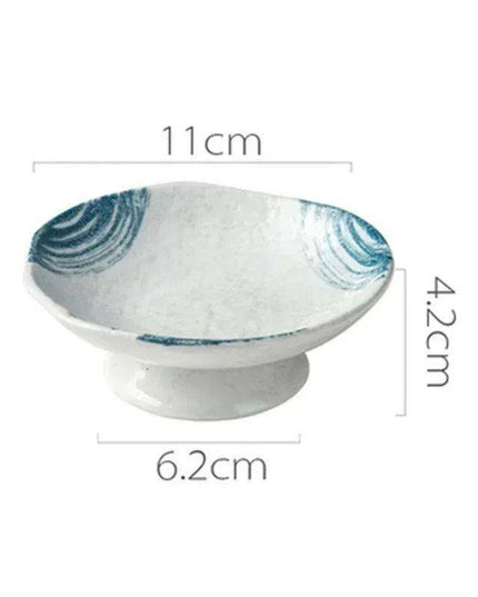 Sophisticated Japanese Ceramic Snack Plate Collection with Unique Elevated Saucer