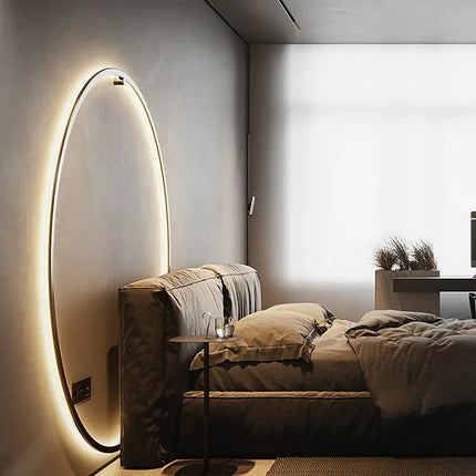 Nordic Round Ring LED Wall Sconce — USB & AC, Black or Gold, D30–D120cm | Très Élite