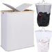 Elegant Bamboo Dual Laundry Sorter with Lid and Removable Bags