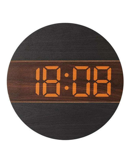 Creative Wooden Digital Wall Clock with Automatic Brightness Adjustment