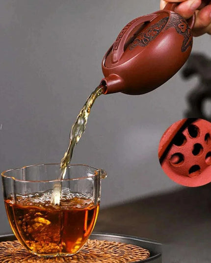 Authentic Elegance: 120ml Dragon's Blood Sand Teapot for Tea Aficionados