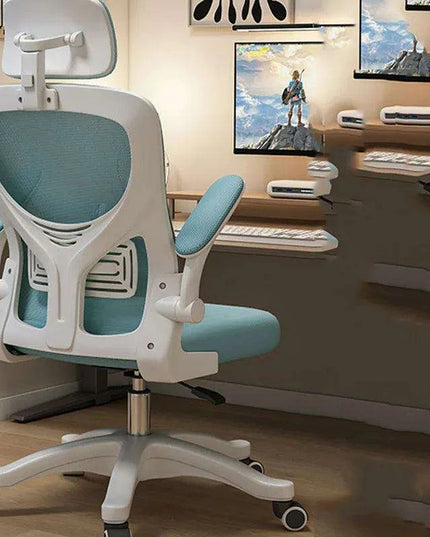 Stylish Pink Ergonomic Massage Swivel Chair for Gaming and Office Use