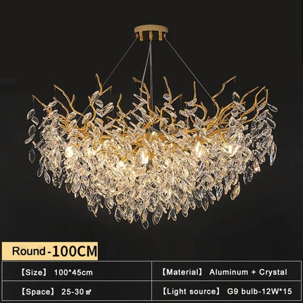 Luxury Gold LED Chandelier — Round & Linear | 6 Sizes | Living Room & Hotel