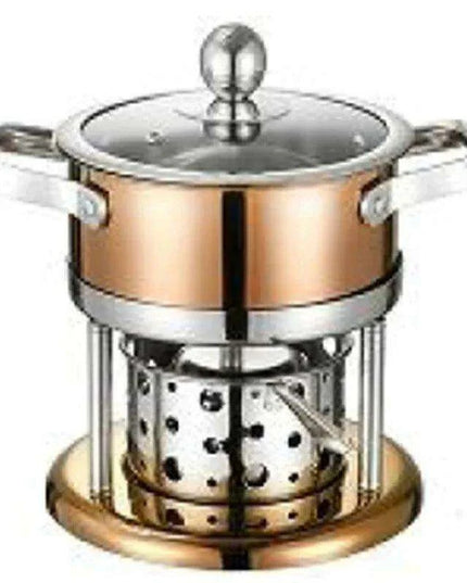 Solo Dining Stainless Steel Pot Set with Integrated Alcohol Burner
