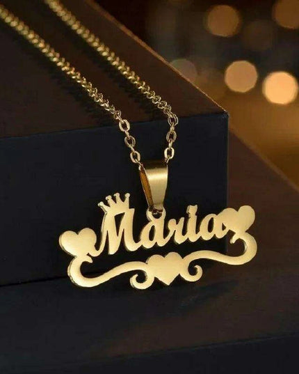 Personalized Unisex Stainless Steel Name Necklace with Chunky Chain