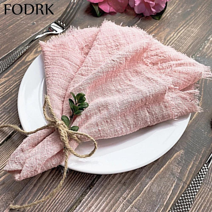 Elegant 10-Piece Premium Linen and Cotton Blend Napkin Ensemble