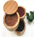 Sustainable Bamboo Spice Organizer with Measuring Spoon - Elegant Kitchen Storage Solution