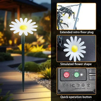 Solar LED Garden Path String Lights — Waterproof Outdoor Fairy Lights