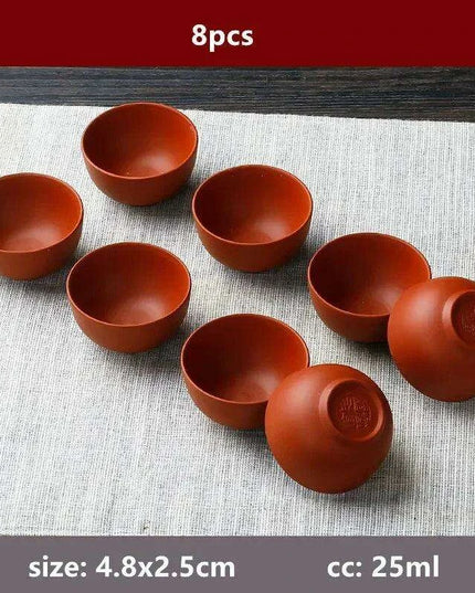 Exquisite Portable 8-Piece Handmade Yixing Purple Clay Teacup Set for Tea Lovers