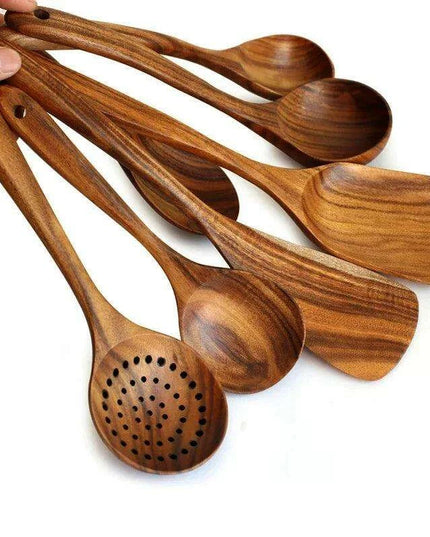 Rustic Acacia Wood Culinary Utensil Set - Timeless Tools for the Modern Kitchen