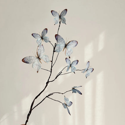 27.6" Faux Butterfly Flower Arrangement with Dried Branches