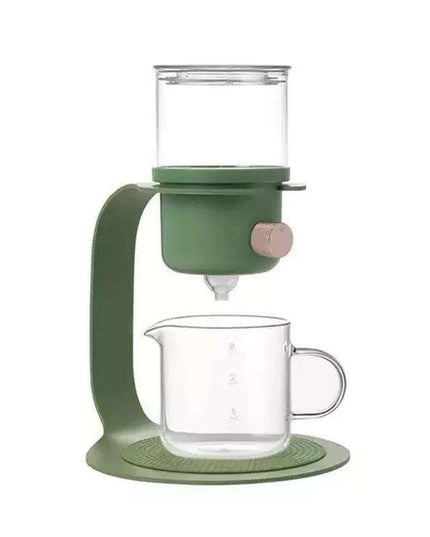 Elegant Dual-Use Glass Infuser Set with Stylish Stainless Steel Drip Pot for Tea and Coffee