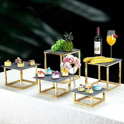 Stylish Stainless Steel Multi-Layered Snack and Dessert Tower for Celebrations