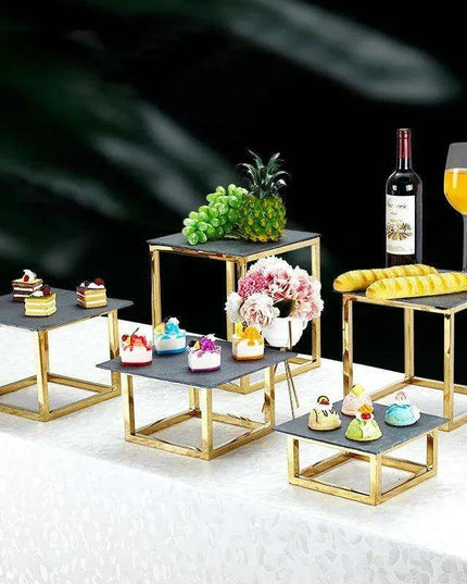 Stylish Stainless Steel Multi-Layered Snack and Dessert Tower for Celebrations