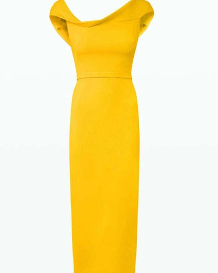 Customizable High Waist Summer Evening Dress with Stylish Back Split and Elegant Collar