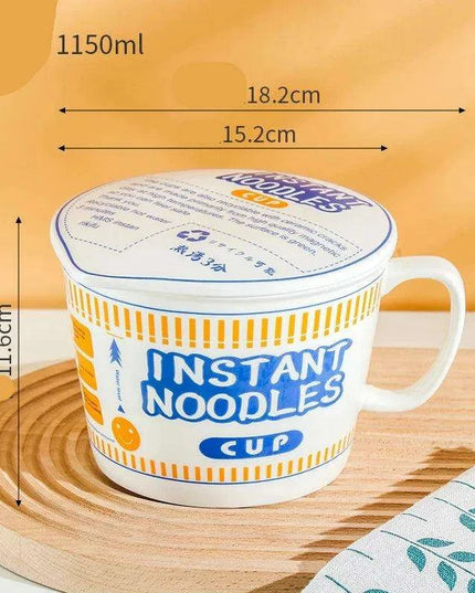 Chic Ceramic Bowls with Lids - Ideal for Noodles, Salads, and Trendy Bento Lunches