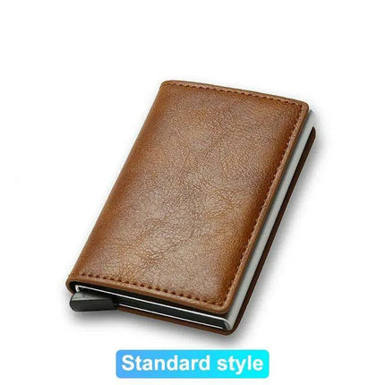 Sleek RFID-Blocking Leather Card Holder - Stylish and Secure Wallet for Men