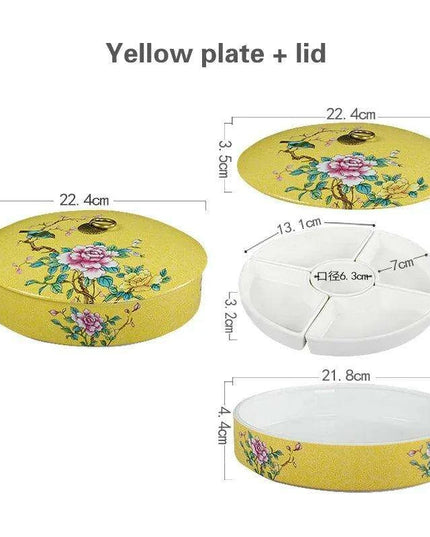 Elegant Five-Section Ceramic Serving Bowl for Gourmet Dining