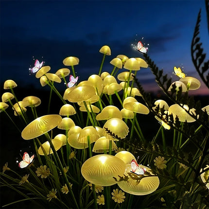 Solar LED Jellyfish Mushroom Garden Stake Lights – IP65, Warm White or RGB