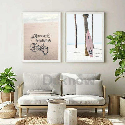 California Dreaming Surf Canvas Art - Elegant Coastal Home Decor