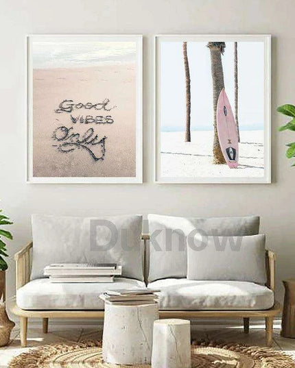 California Dreaming Surf Canvas Art - Elegant Coastal Home Decor