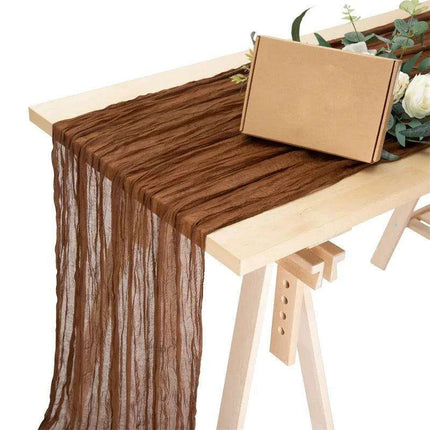 Charming Rustic Cotton Cheesecloth Table Runner Collection - Set of 10