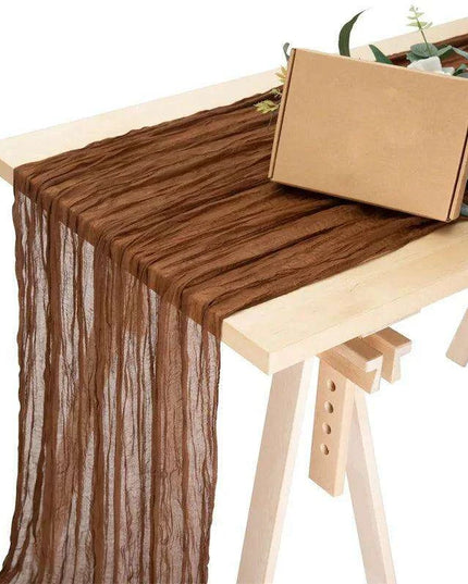 Charming Rustic Cotton Cheesecloth Table Runner Collection - Set of 10