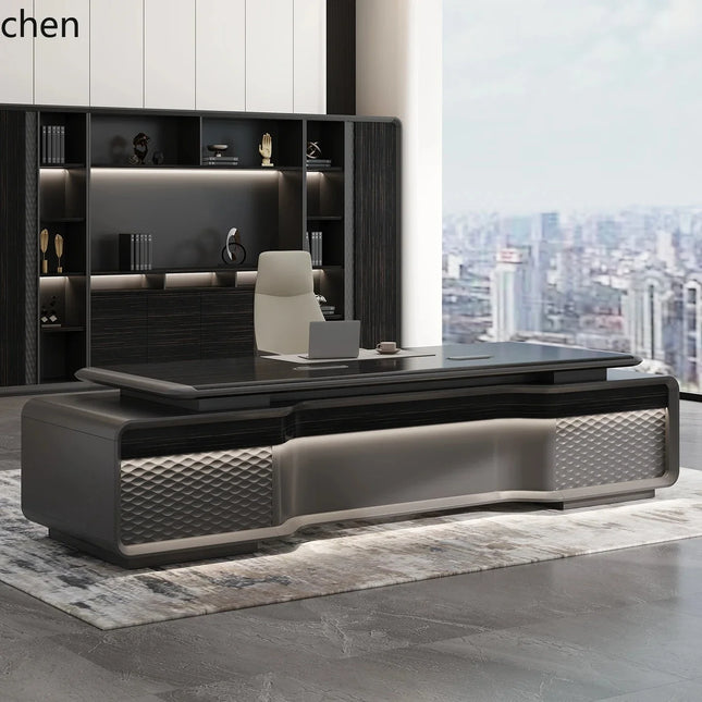 HYS Modern Senior Sense Office Desk - Light Luxury, High-End Design