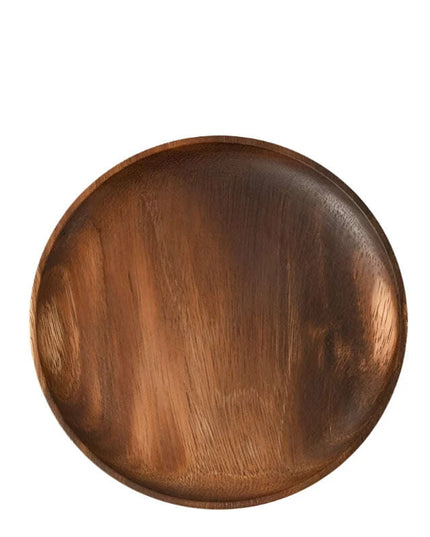 Acacia Wood Japanese Tableware Collection - Stylish Plates & Serving Tray for All Occasions
