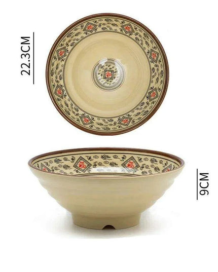 Sophisticated Japanese Melamine Noodle Bowl - Stylish Faux Porcelain Dining Set