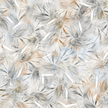 3D Abstract Feather & Flower Mural Wallpaper — Custom Size