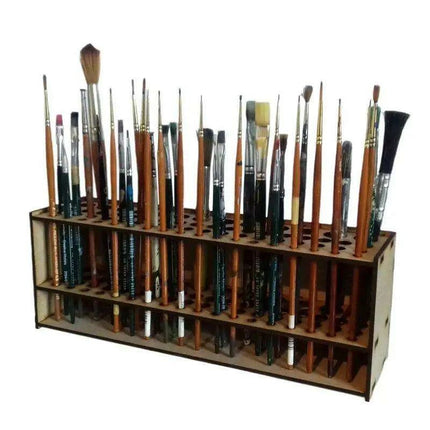 Sustainable Wooden Workspace Organizer - Stylish Caddy for Paint Brushes and Tools