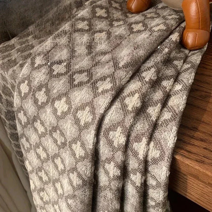 French Retro Yarn-Dyed Cotton Curtains with Tulle - Custom Size, Medieval Style